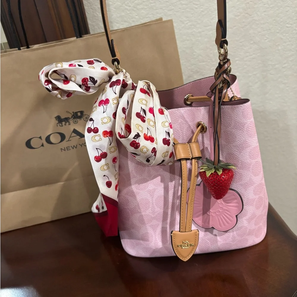 Coach powder Pink Rowan Bucket Bag - Picture 1 of 9
